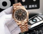Perfect Swiss Rolex Datejust II 904L Steel Rose Gold Case Black Dial President 41 MM Automatic Watch